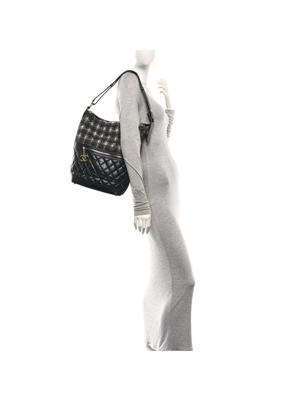 Chanel Tweed Aged Calfskin Quilted #339011C14B